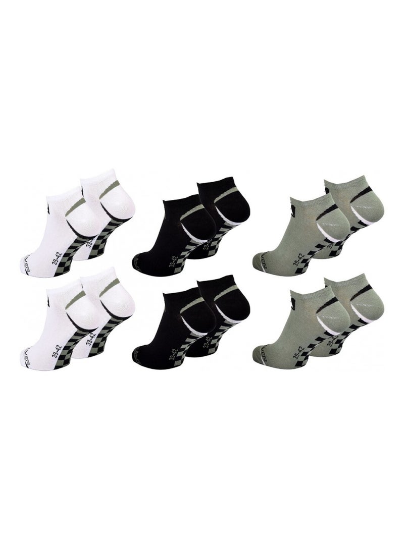 Calzini QUIKSILVER SNEAKER - Confezione da 6 Bianco / Nero / Verde - Kiabi