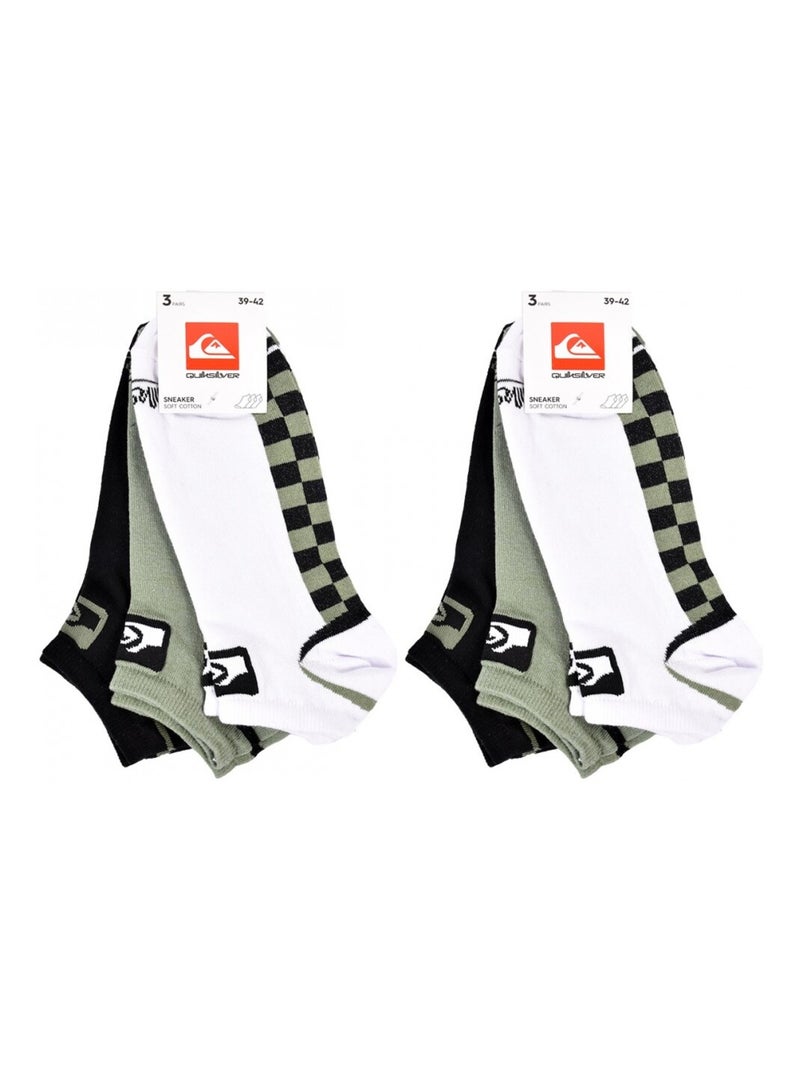 Calzini QUIKSILVER SNEAKER - Confezione da 6 Bianco / Nero / Verde - Kiabi