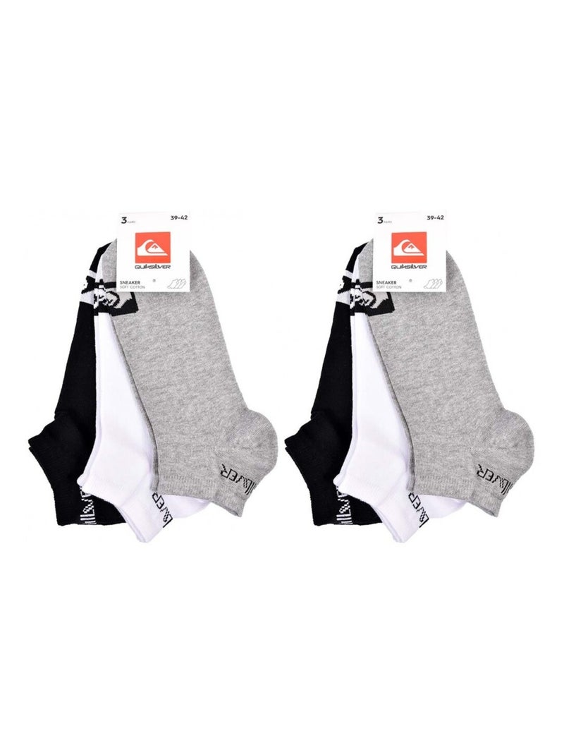 Calzini QUIKSILVER SNEAKER - Confezione da 6 Nero Grigio Bianco - Kiabi