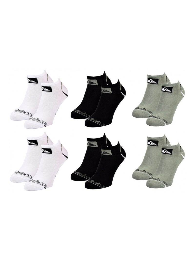 Calzini QUIKSILVER SNEAKER - Confezione da 6 Nero Verde Bianco - Kiabi