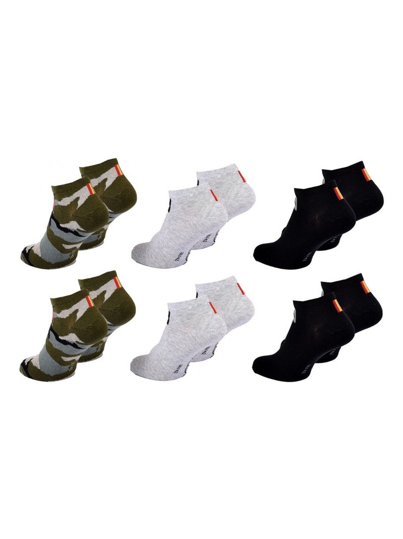 Calzini QUIKSILVER SNEAKER - Confezione da 6 Nero Verde chiaro Bianco - Kiabi