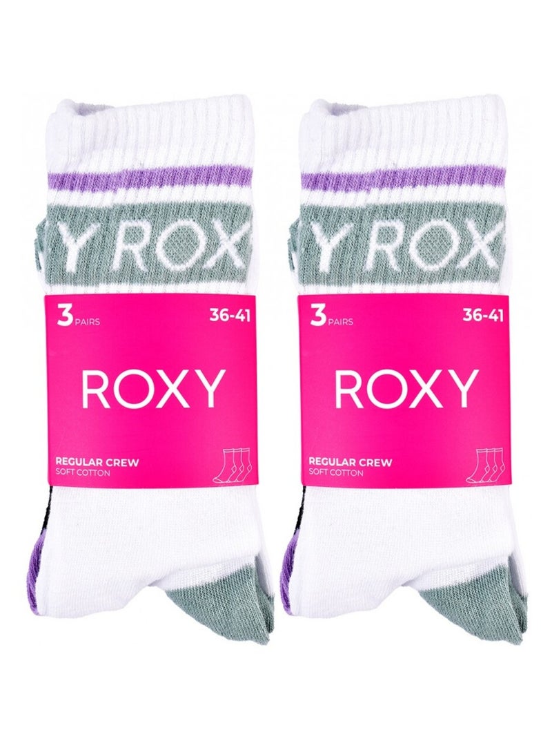 Calzini ROXY REGULAR CREW - Confezione da 6 Bianco Nero Bianco - Kiabi