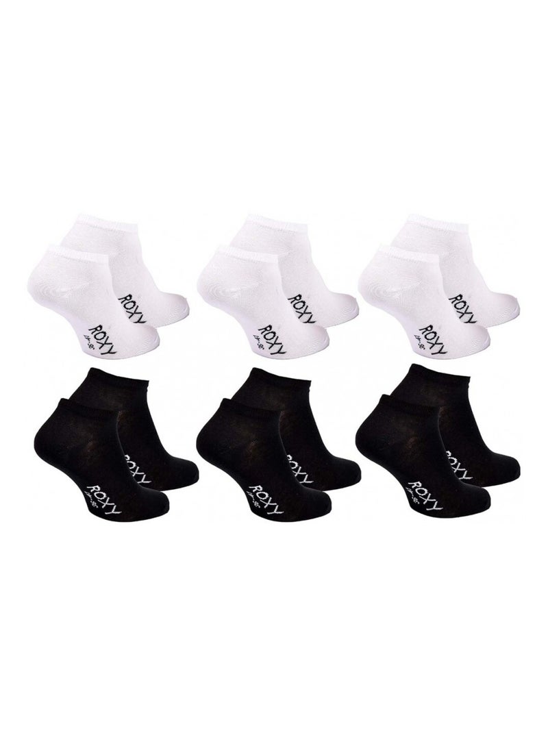 Calzini ROXY SNEAKER - Confezione da 6 Bianco Nero - Kiabi