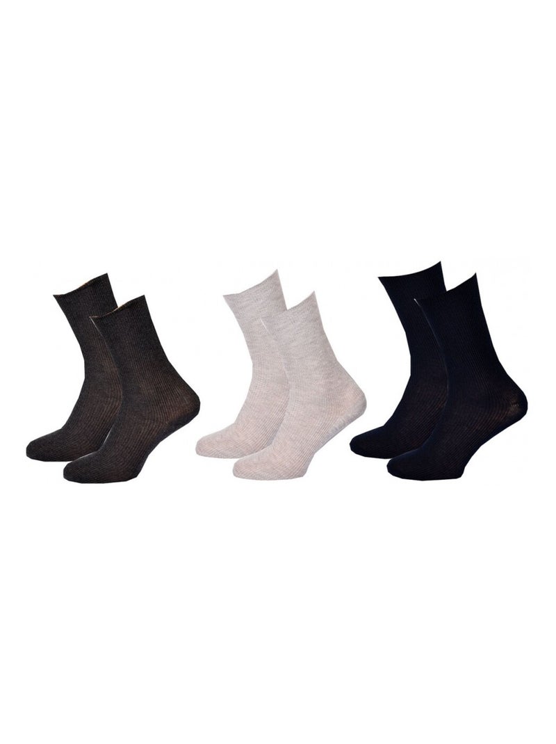 Calzini senza elastico donna Speciale Gambe Sensibili - Confezione da 6 Nero Grigio antracite Blu - Kiabi