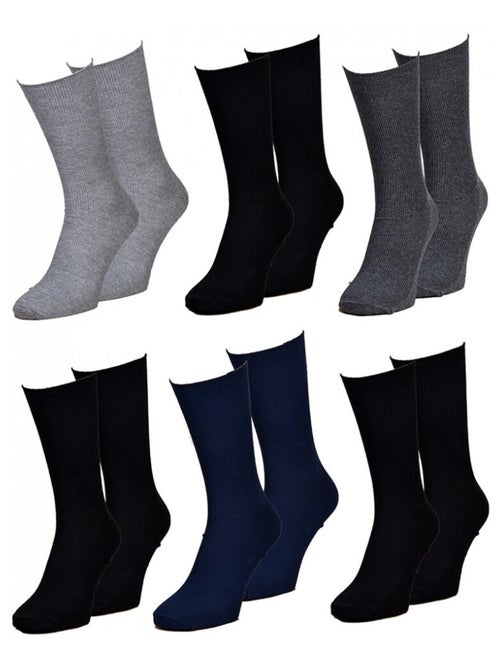 Calzini senza elastico uomo Gambe sensibili - Confezione da 6 - Kiabi Calzini senza elastico uomo Gambe sensibili - Confezione da 6 - Kiabi
