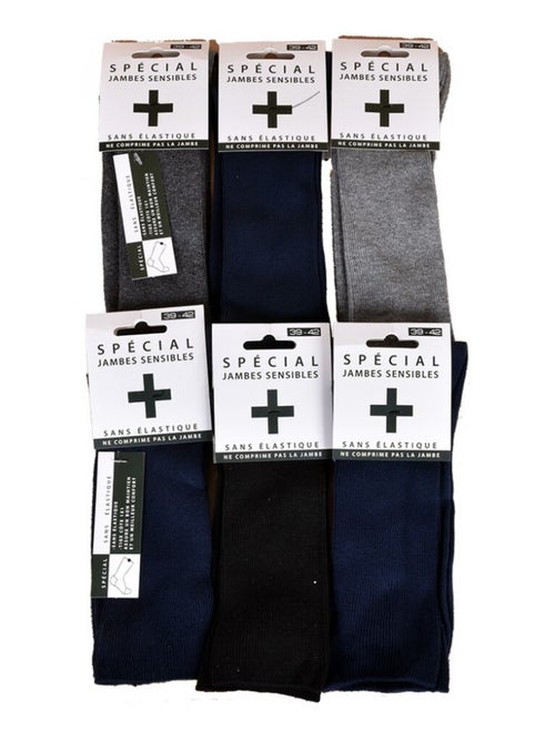 Calzini senza elastico Uomo Speciale Gambe Sensibili - Confezione da 6 - Kiabi