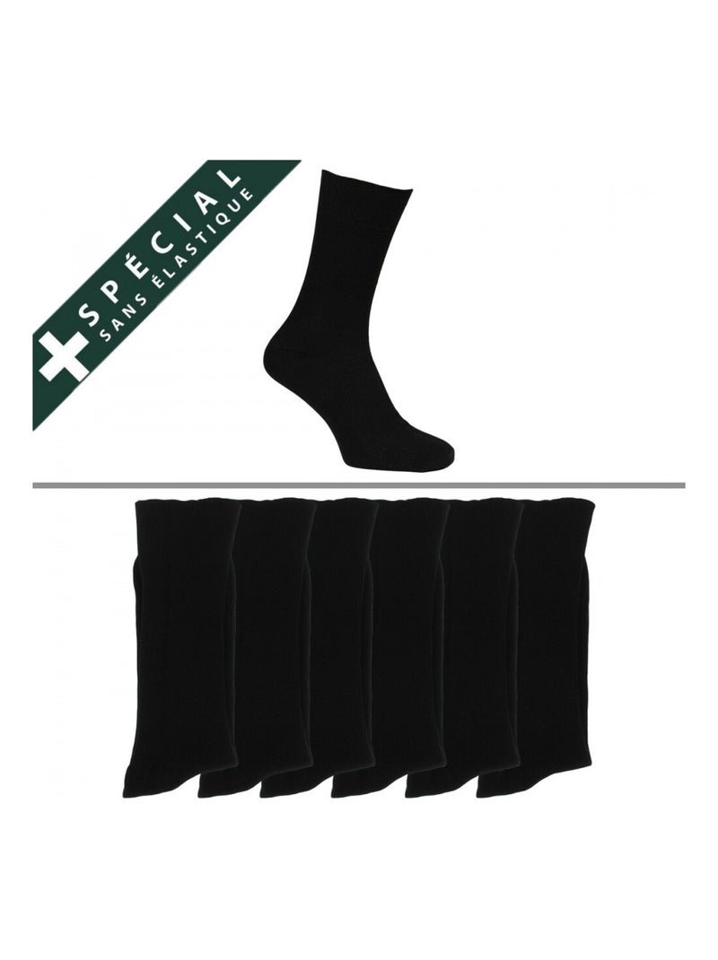 Calzini senza elastico Uomo Speciale Gambe Sensibili - Confezione da 6 Nero - Kiabi