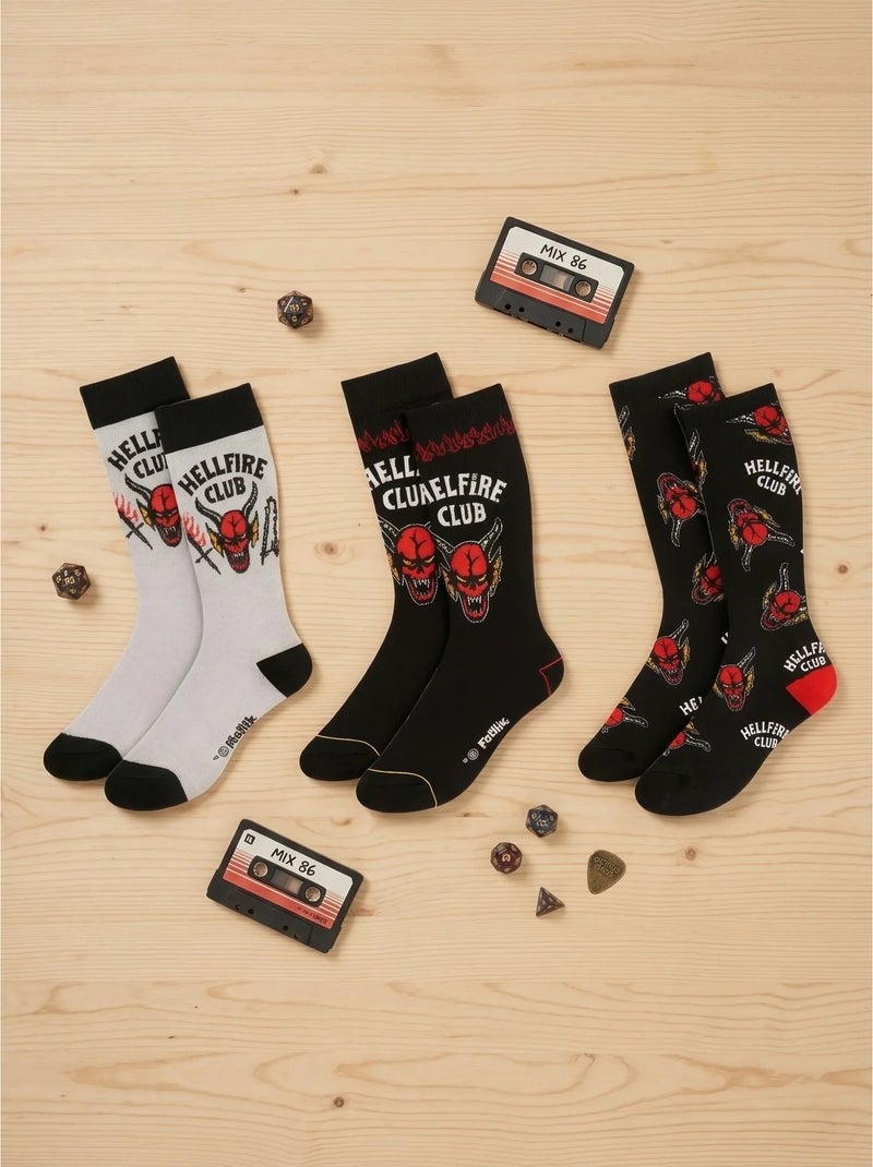 Calzini set da 3 in cotone morbido stranger things netflix Nero - Kiabi