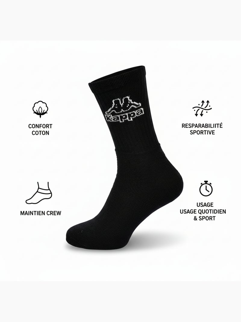 Calzini SPORT KAPPA CREW - Confezione da 12 Paia Nero - Kiabi