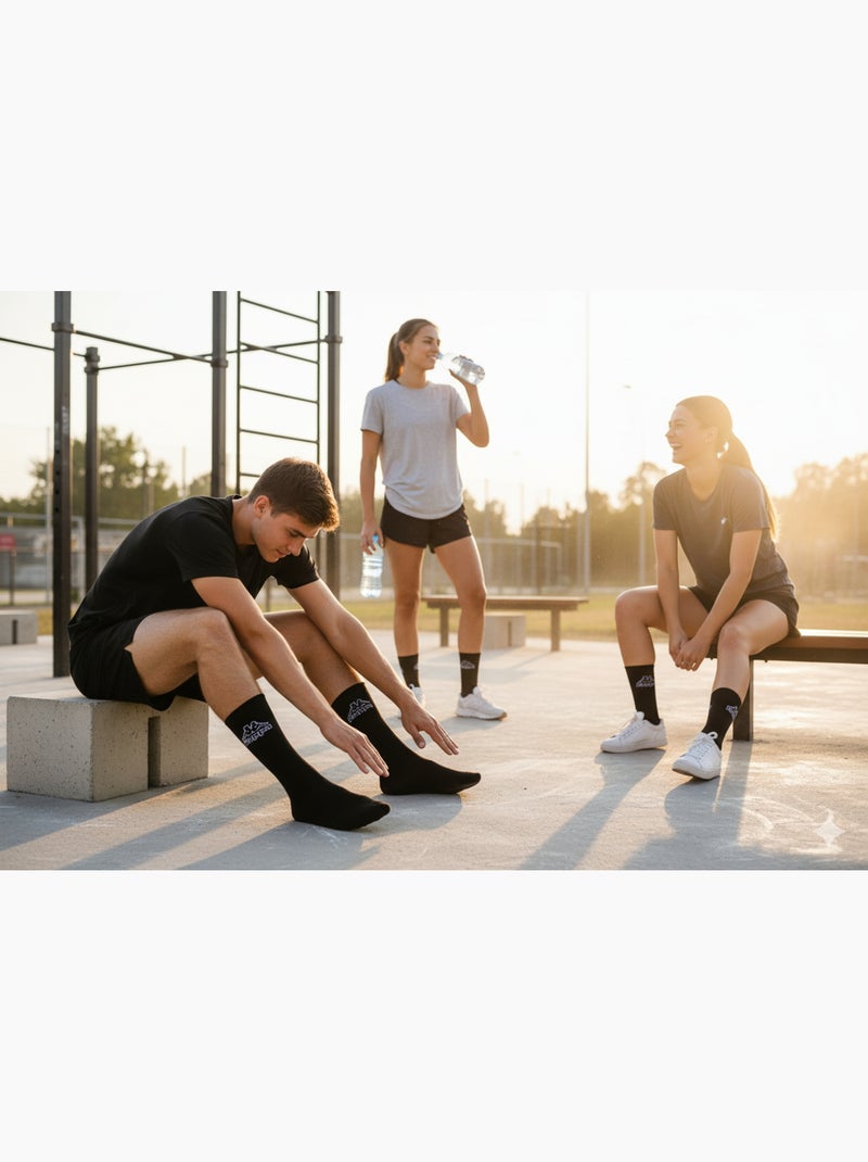 Calzini SPORT KAPPA CREW - Confezione da 3 Paia Nero - Kiabi