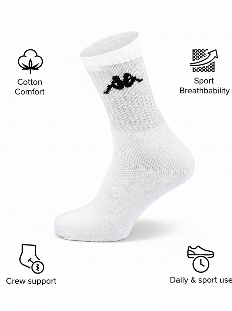 Calzini SPORT KAPPA CREW - Confezione da 9 Paia Bianco - Kiabi