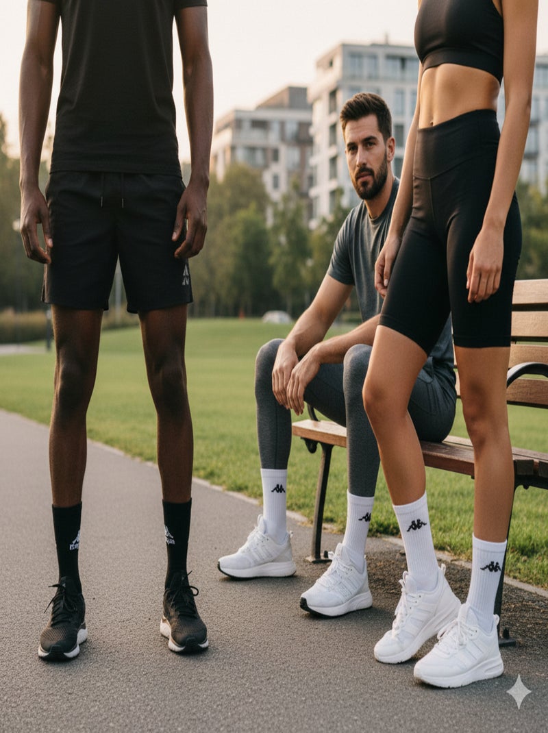 Calzini SPORT KAPPA CREW - Confezione da 9 Paia Nero Bianco - Kiabi