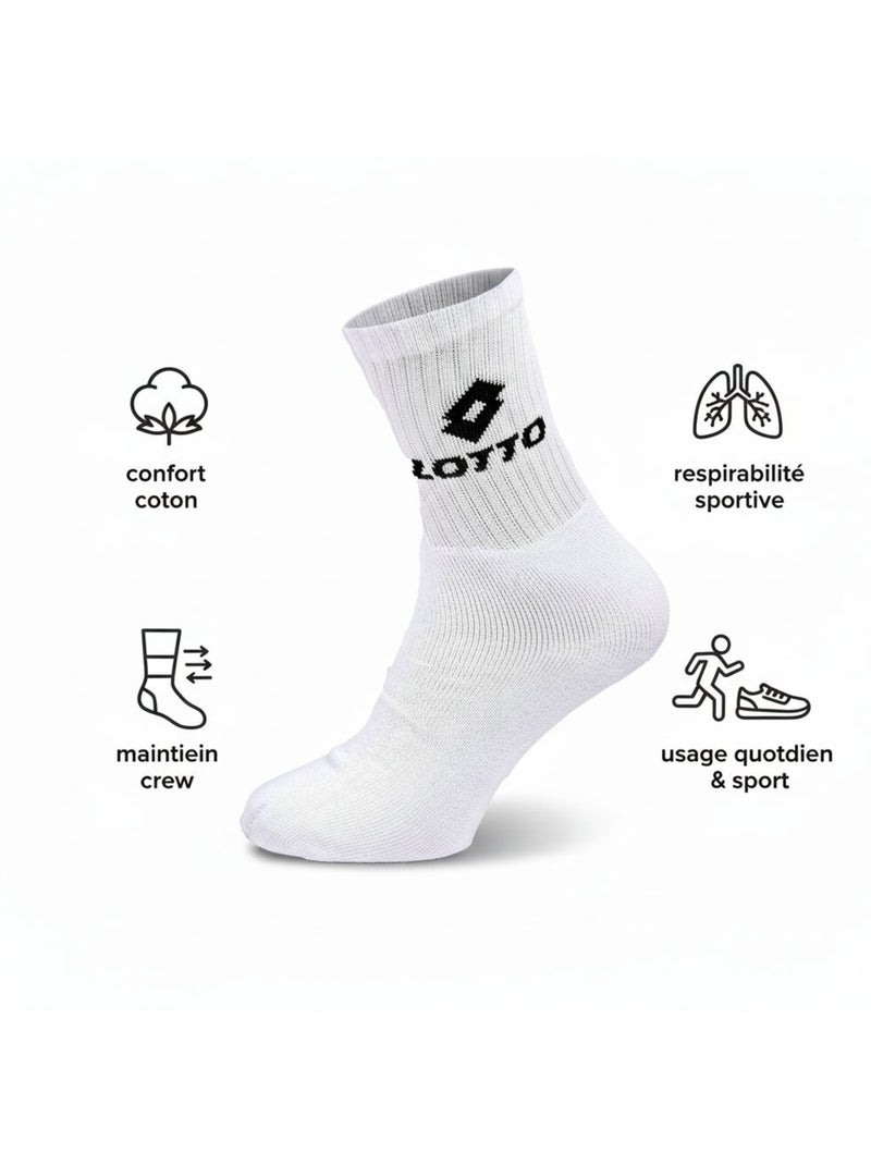 Calzini SPORT LOTTO CREW - Confezione da 20 Paia + 1 GRATIS Bianco - Kiabi