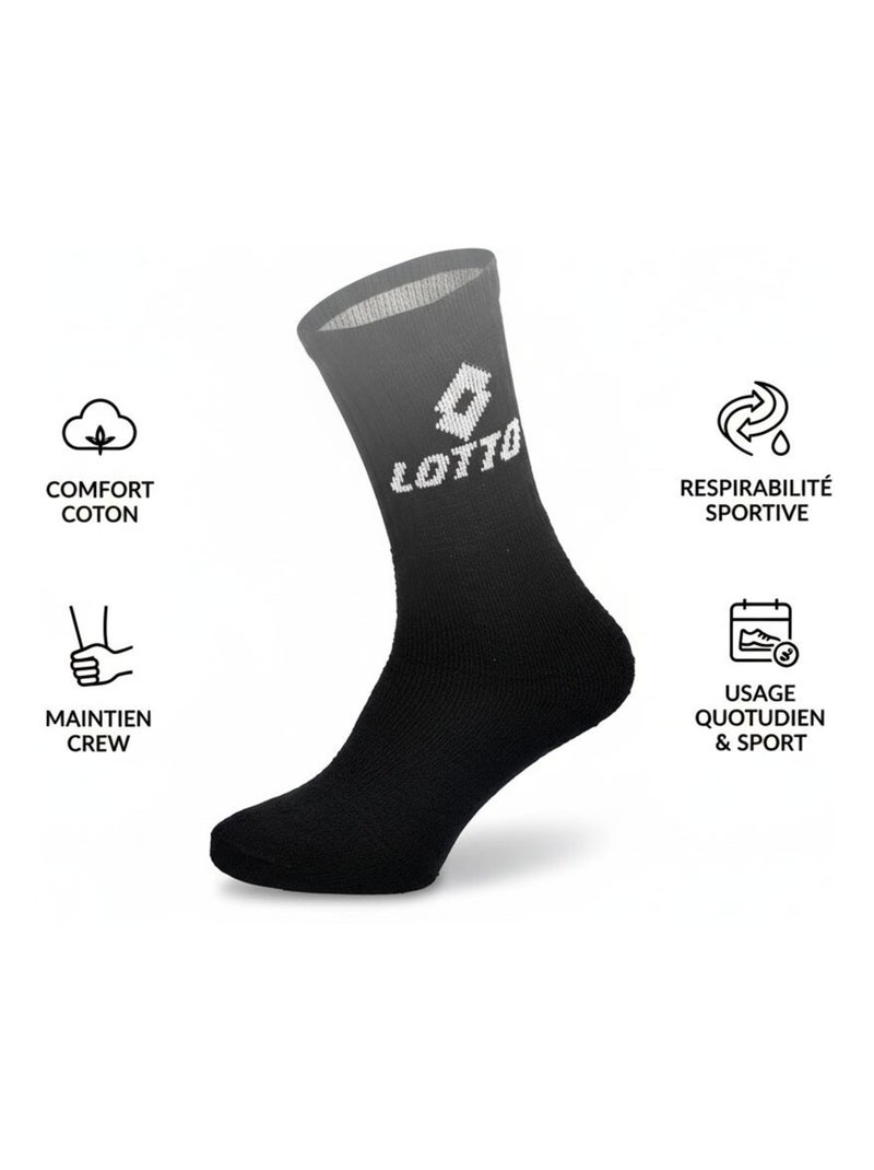 Calzini SPORT LOTTO CREW - Confezione da 6 Paia Nero - Kiabi