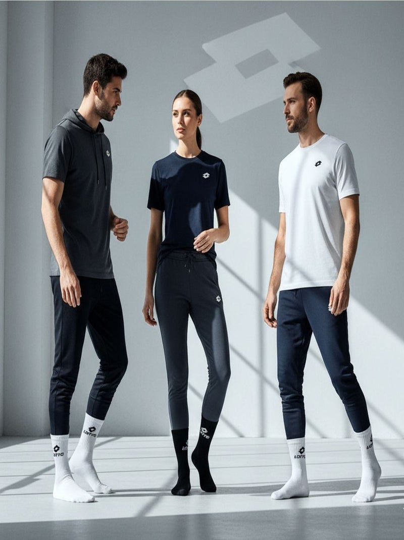 Calzini SPORT LOTTO CREW - Confezione da 9 Paia Bianco Nero - Kiabi