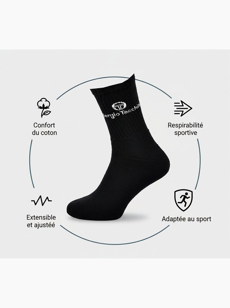 Calzini SPORT SERGIO TACCHINI - Confezione da 9 Paia Bianco Nero Bianco - Kiabi