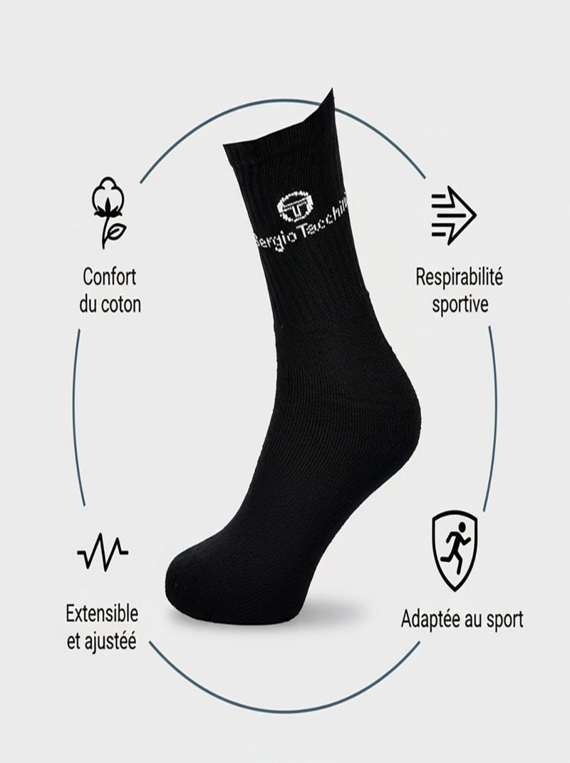 Calzini SPORT SERGIO TACCHINI - Confezione da 9 Paia Nero Bianco Nero - Kiabi