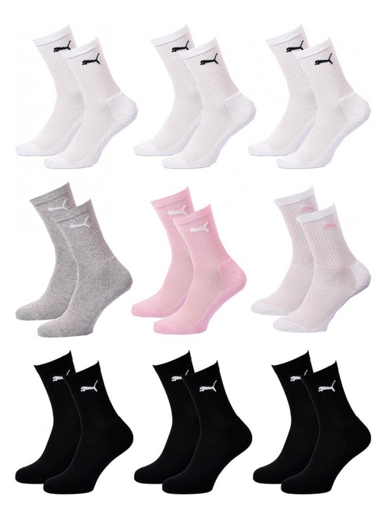 Calzini Sportivi PUMA Tennis CREW JUNIOR - Confezione da 9 Multicolore - Kiabi