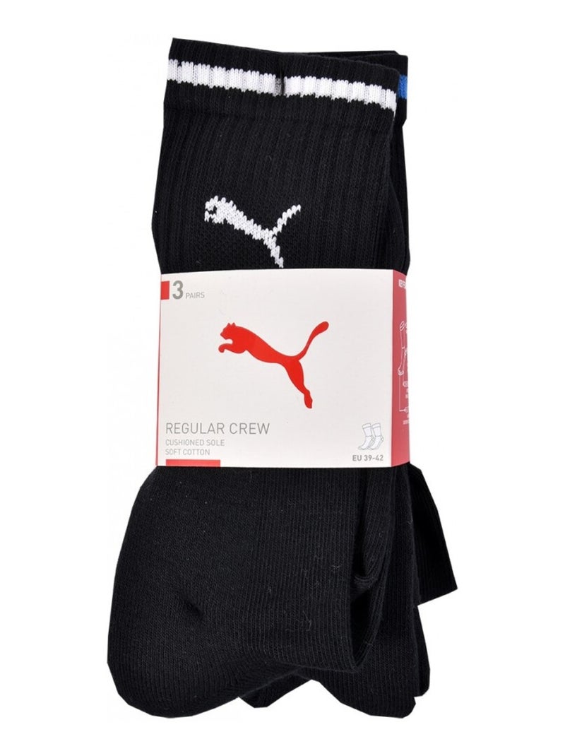 Calzini Sportivi PUMA Tennis CREW STRIPE - Confezione da 3 Nero - Kiabi