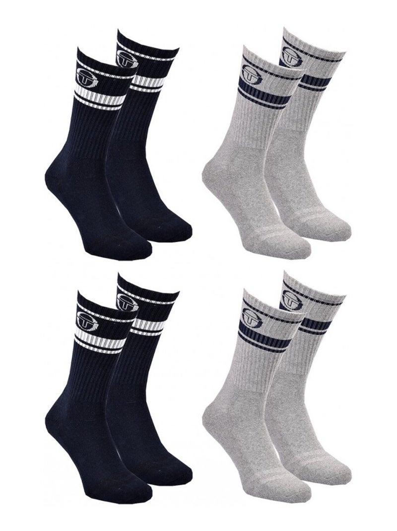 Calzini TENNIS SERGIO TACCHINI Confezione da 4 Paia Multicolore - Kiabi