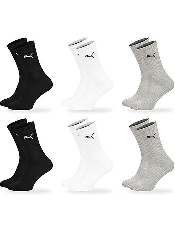 Calzini unisex puma crew confezione 6 paia - cotone, tacco cucito
