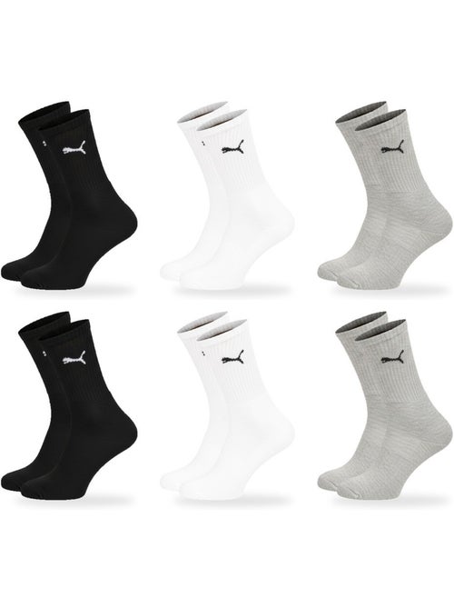 Calzini unisex puma crew confezione 6 paia - cotone, tacco cucito - Kiabi Calzini unisex puma crew confezione 6 paia - cotone, tacco cucito - Kiabi