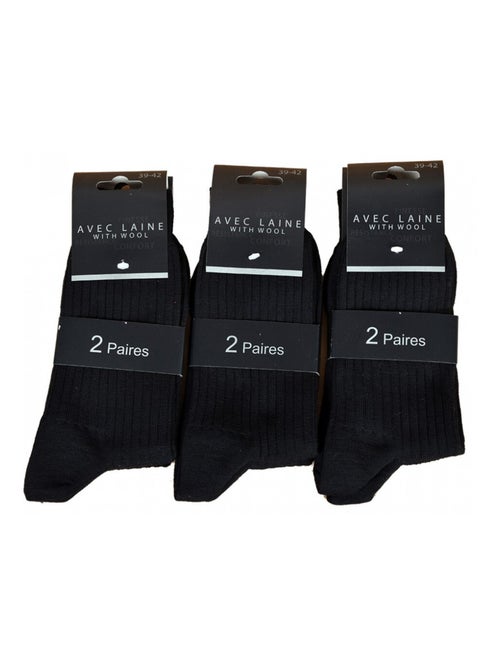 Calzini Uomo Con Lana Venduti in Pack Comfort e Calore - Confezione da 6 - Kiabi