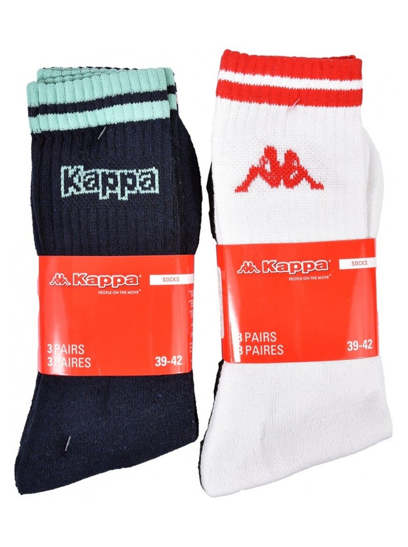 Calzini Uomo CREW KAPPA - Confezione da 6 Bianco Multicolore Grigio - Kiabi