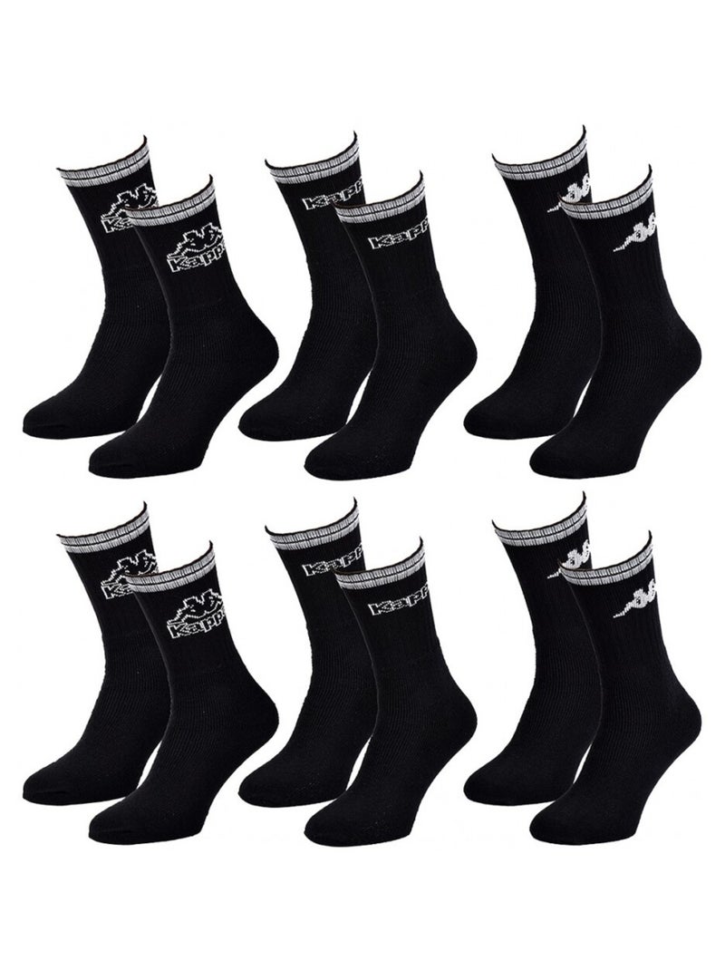Calzini Uomo CREW KAPPA - Confezione da 6 Nero - Kiabi
