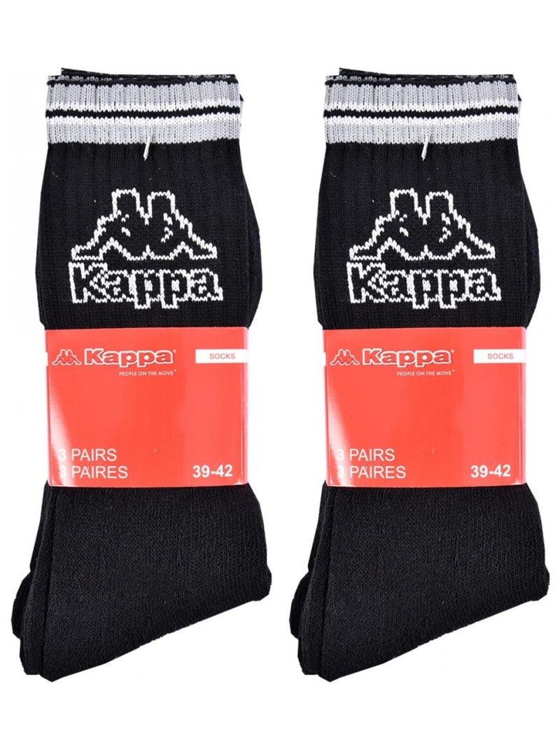 Calzini Uomo CREW KAPPA - Confezione da 6 Nero - Kiabi
