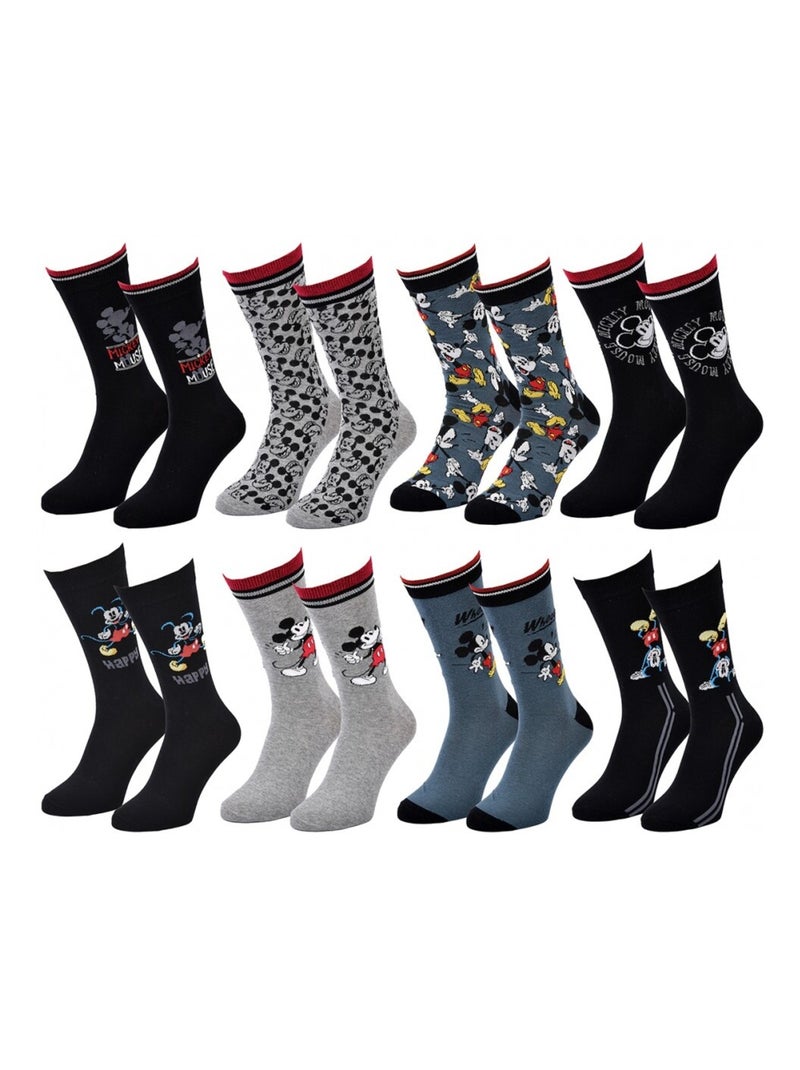 Calzini Uomo DISNEY MICKEY MOUSE - Confezione da 8 Nero Multicolore Nero - Kiabi