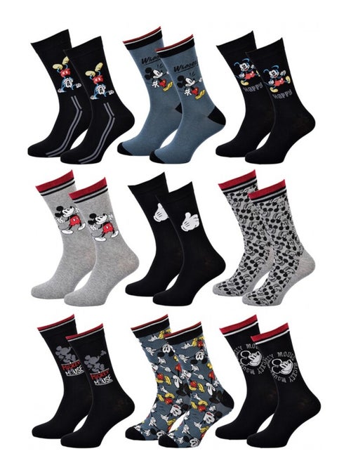 Calzini Uomo DISNEY MICKEY MOUSE - Confezione da 9 - Kiabi