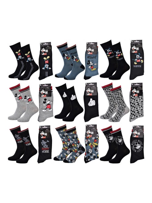 Calzini Uomo DISNEY MICKEY MOUSE - Confezione da 9 - Kiabi