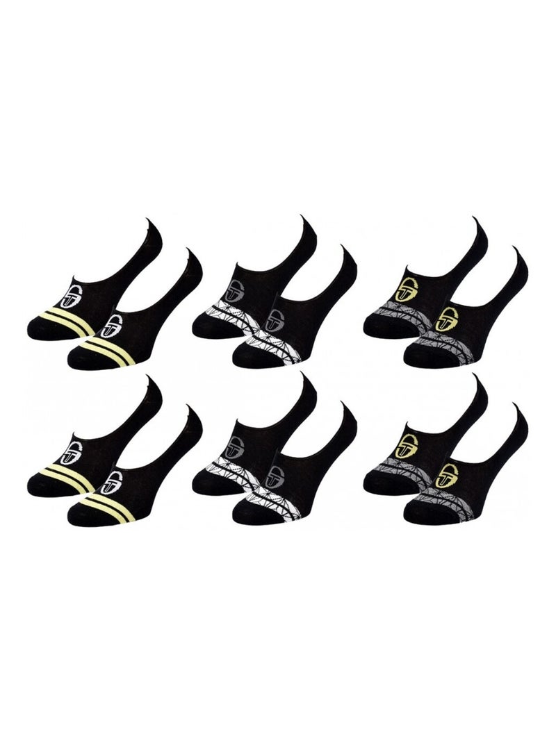 Calzini Uomo FOOTIES SERGIO TACCHINI - Confezione da 6 Nero - Kiabi