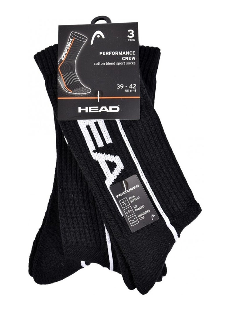 Calzini uomo HEAD SPORT ET PERFORMANCE - Confezione da 6 Nero Bianco - Kiabi