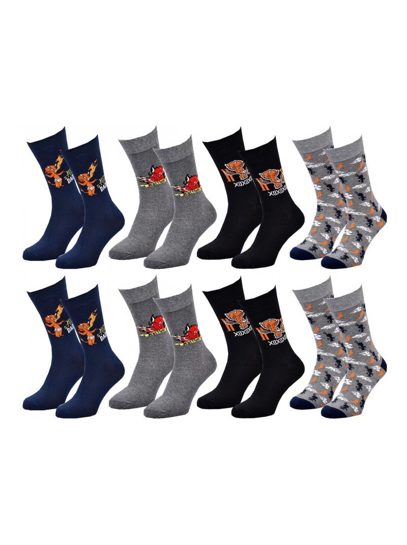 Calzini Uomo HOT STUFF - Confezione da 8 Blu grigio chiaro Nero - Kiabi