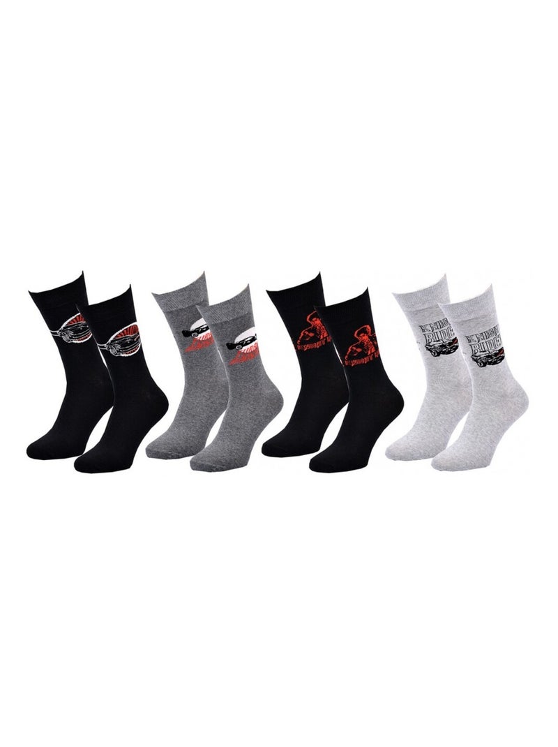 Calzini Uomo K2000 - Confezione da 4 Nero Grigio chiaro Nero - Kiabi