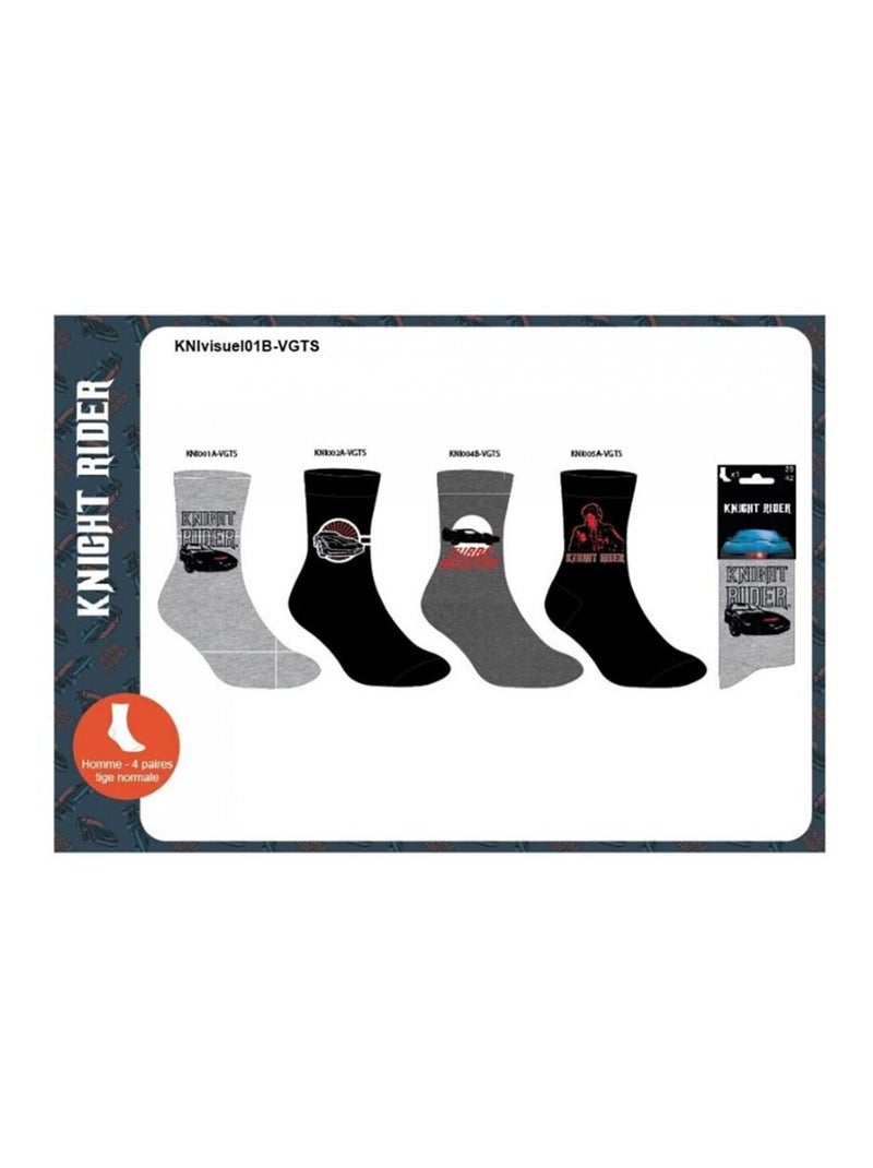 Calzini Uomo K2000 - Confezione da 4 Nero Grigio chiaro Nero - Kiabi