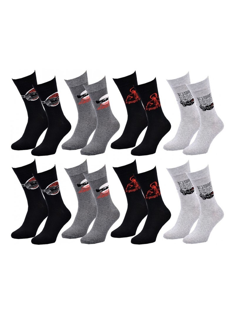Calzini Uomo K2000 - Confezione da 8 Nero Grigio chiaro Nero - Kiabi