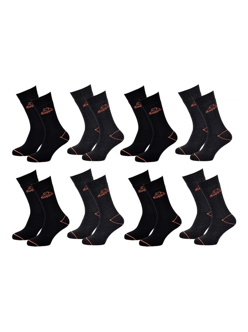 Calzini Uomo KAPPA - Confezione da 8 Nero Grigio antracite - Kiabi
