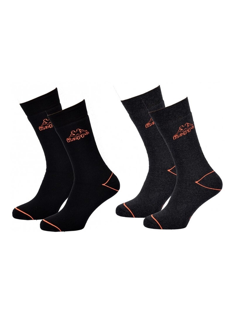 Calzini Uomo KAPPA - Confezione da 8 Nero Grigio antracite - Kiabi