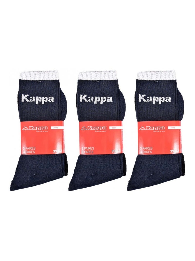 Calzini Uomo KAPPA CREW - Confezione da 9 Grigio blu marino nero - Kiabi