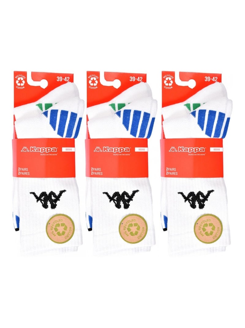 Calzini Uomo KAPPA CREW SPORT - Confezione da 6 Bianco - Kiabi