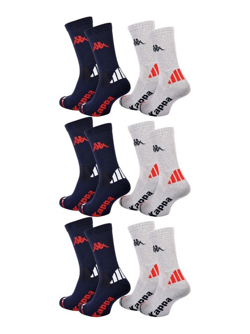 Calzini Uomo KAPPA CREW SPORT - Confezione da 6 Blu grigio - Kiabi