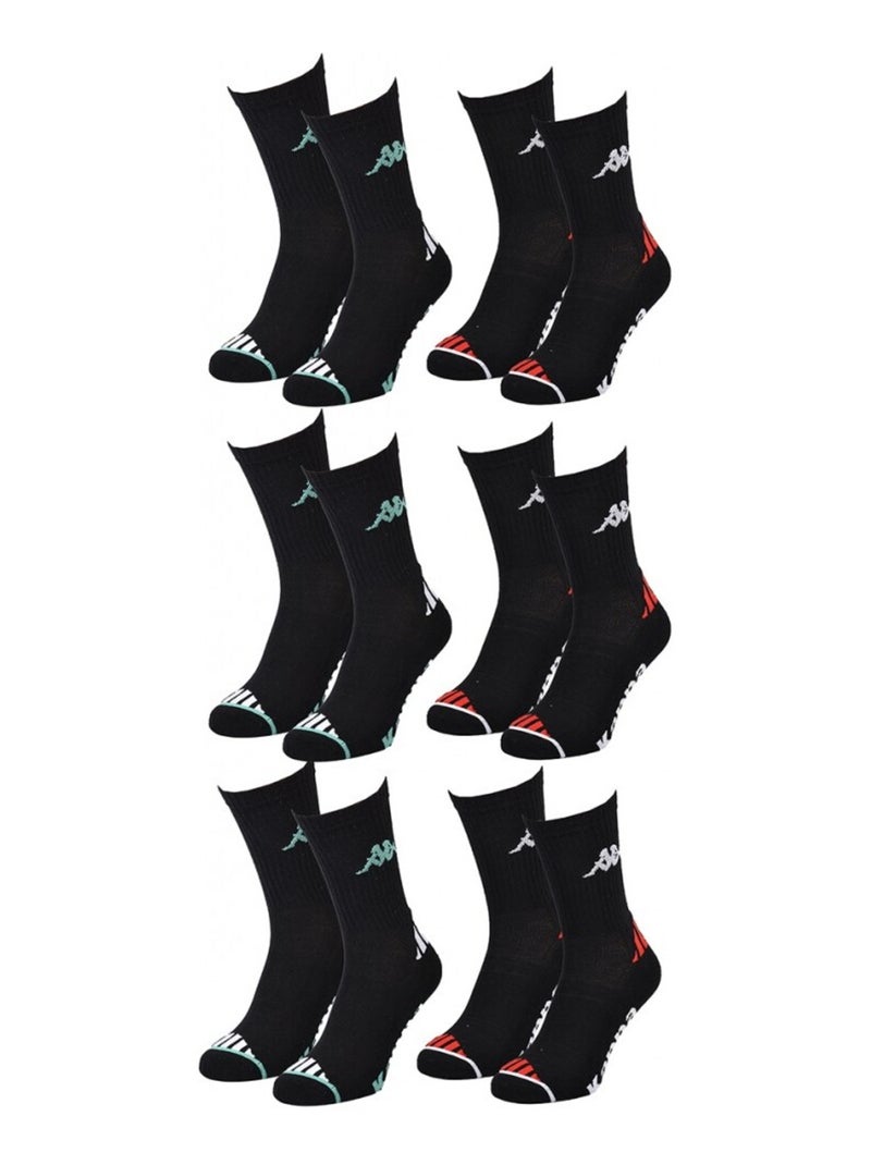 Calzini Uomo KAPPA CREW SPORT - Confezione da 6 Nero - Kiabi