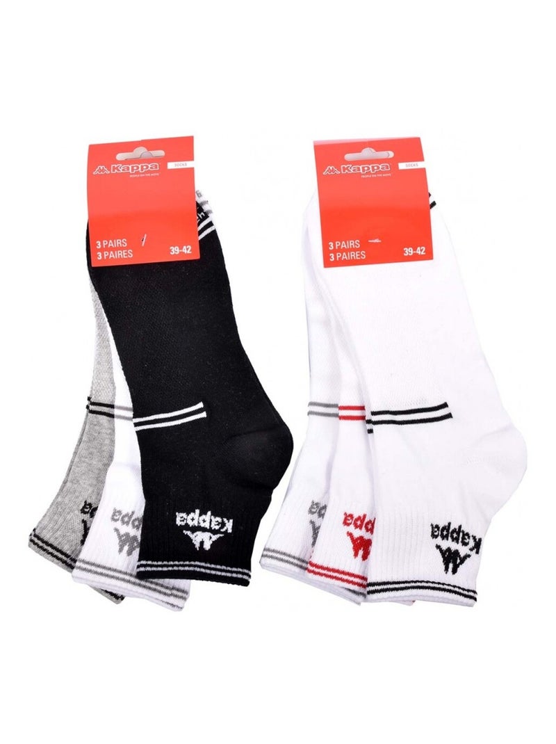 Calzini Uomo KAPPA QUARTER Confezione da 6 Bianco Multicolore Nero - Kiabi