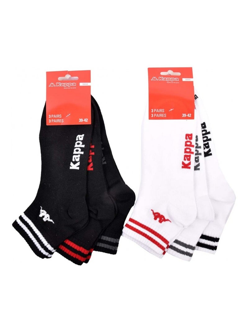 Calzini Uomo KAPPA QUARTER Confezione da 6 Nero Multicolore Bianco - Kiabi