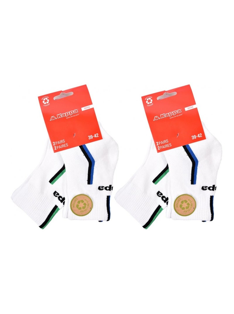 Calzini Uomo KAPPA QUARTER SPORT - Confezione da 4 Bianco - Kiabi