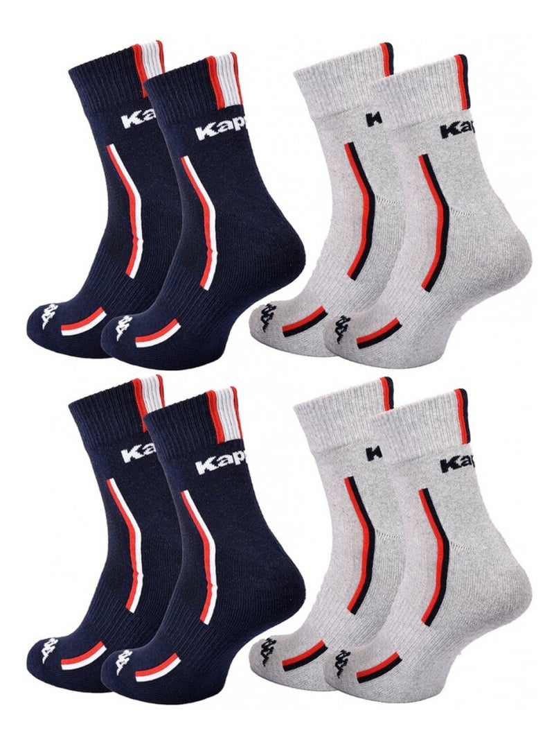 Calzini Uomo KAPPA QUARTER SPORT - Confezione da 4 Blu grigio - Kiabi