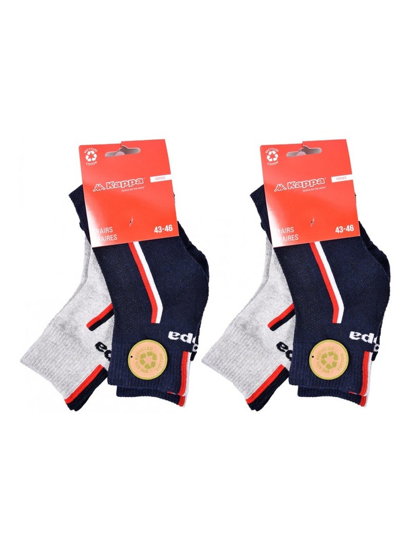 Calzini Uomo KAPPA QUARTER SPORT - Confezione da 4 Blu grigio - Kiabi